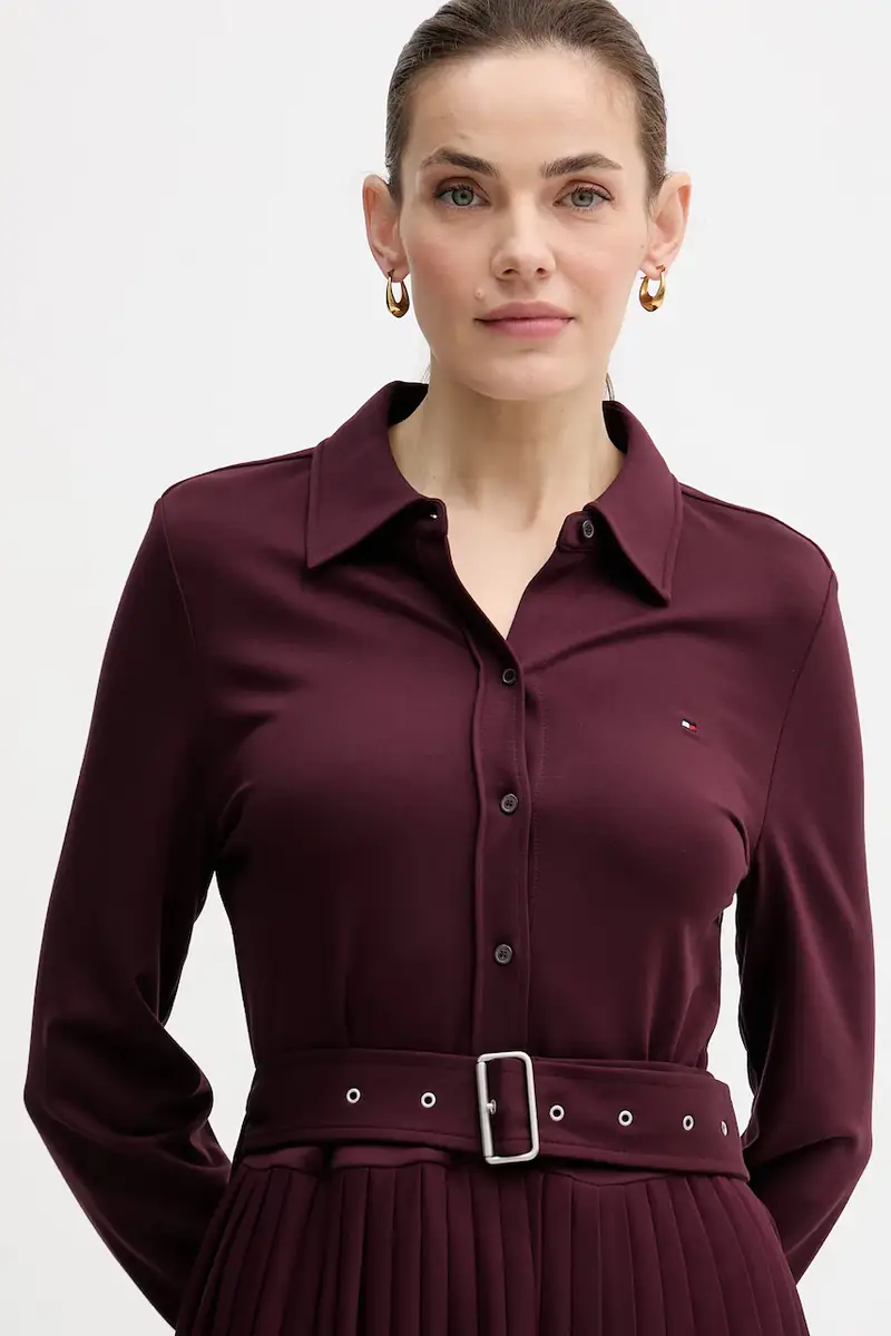 vestito colore granata WW0WW48398 miniatura 4