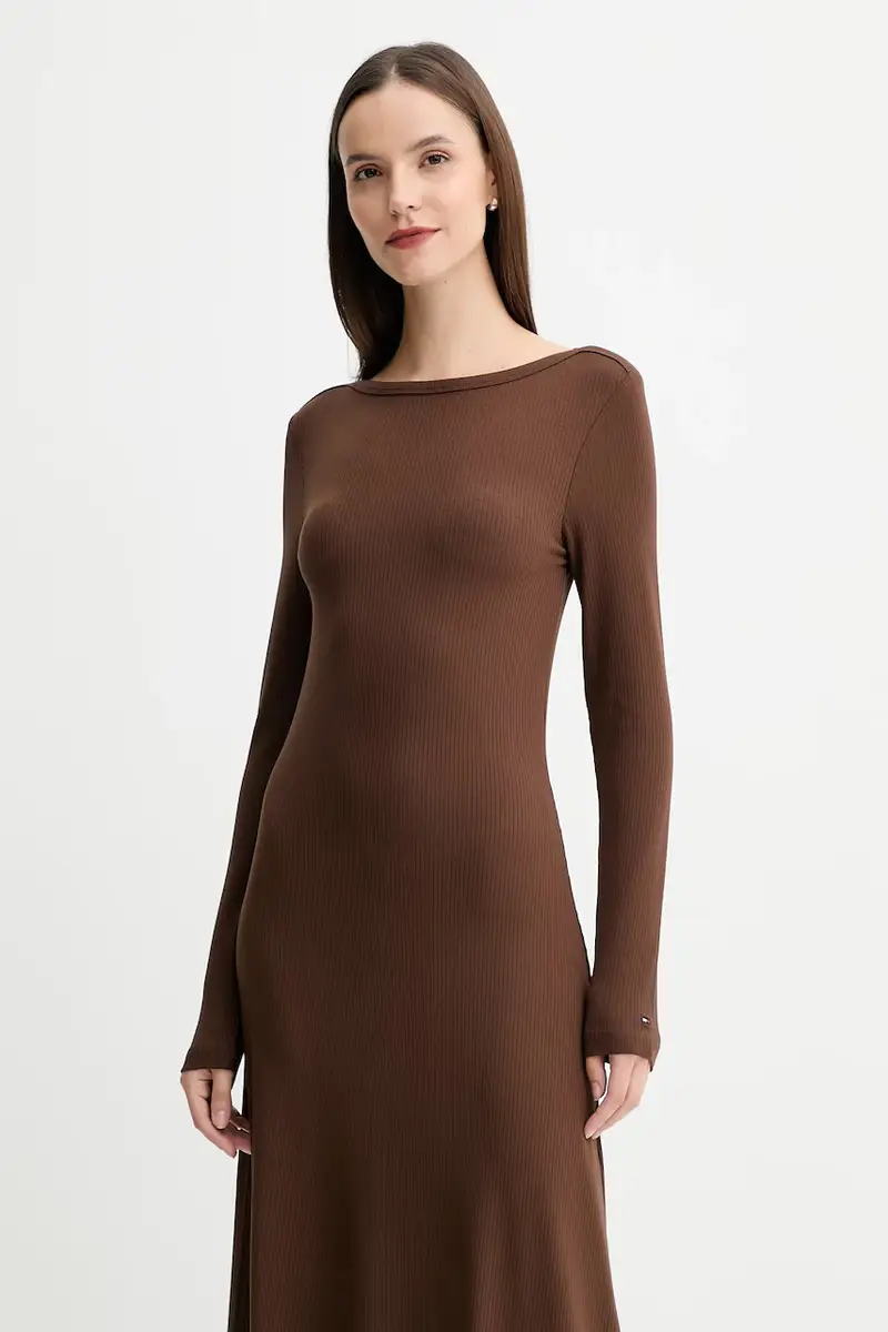vestito colore marrone WW0WW47066 miniatura 2
