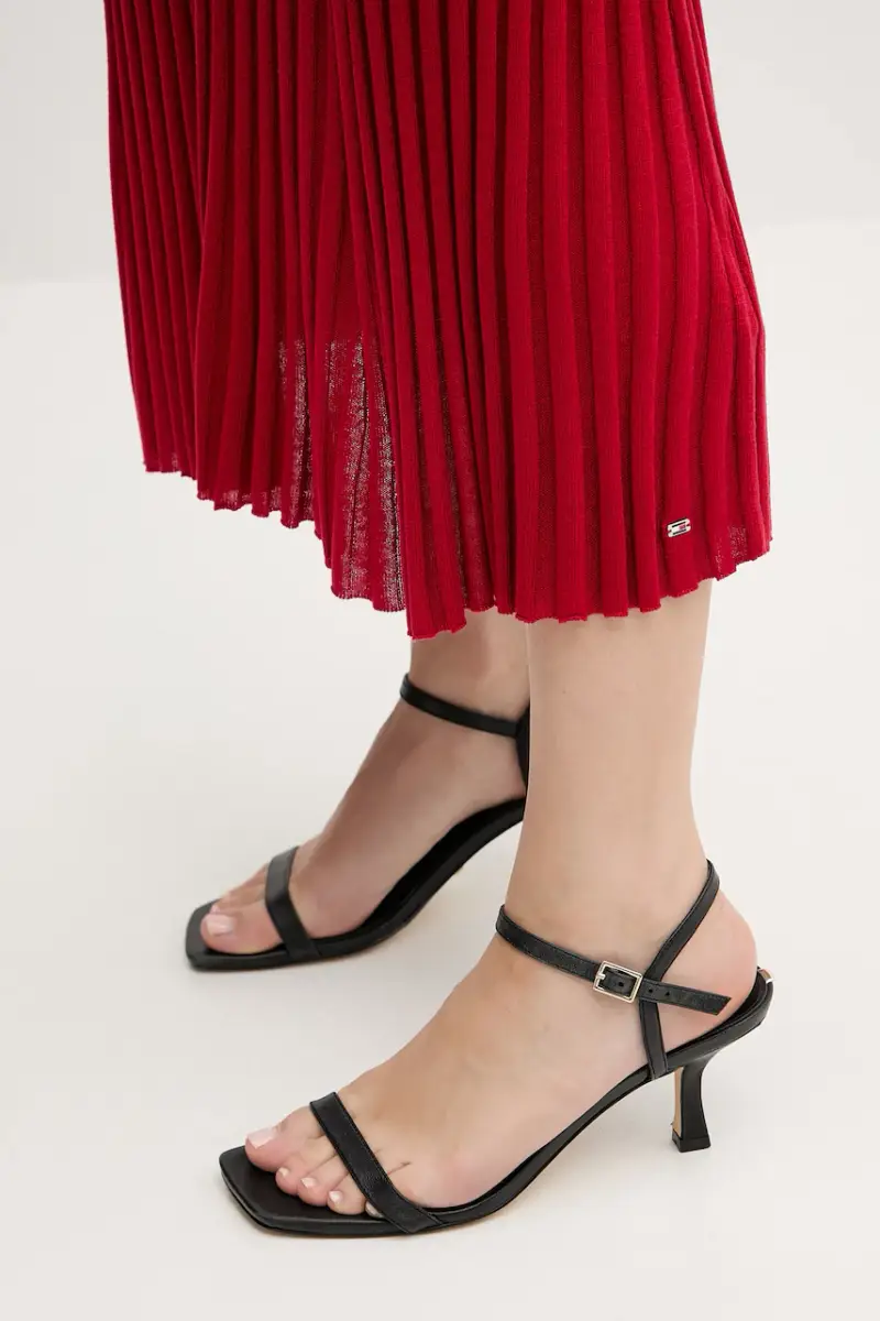 vestito con aggiunta di seta colore rosso WW0WW45653 miniatura 5