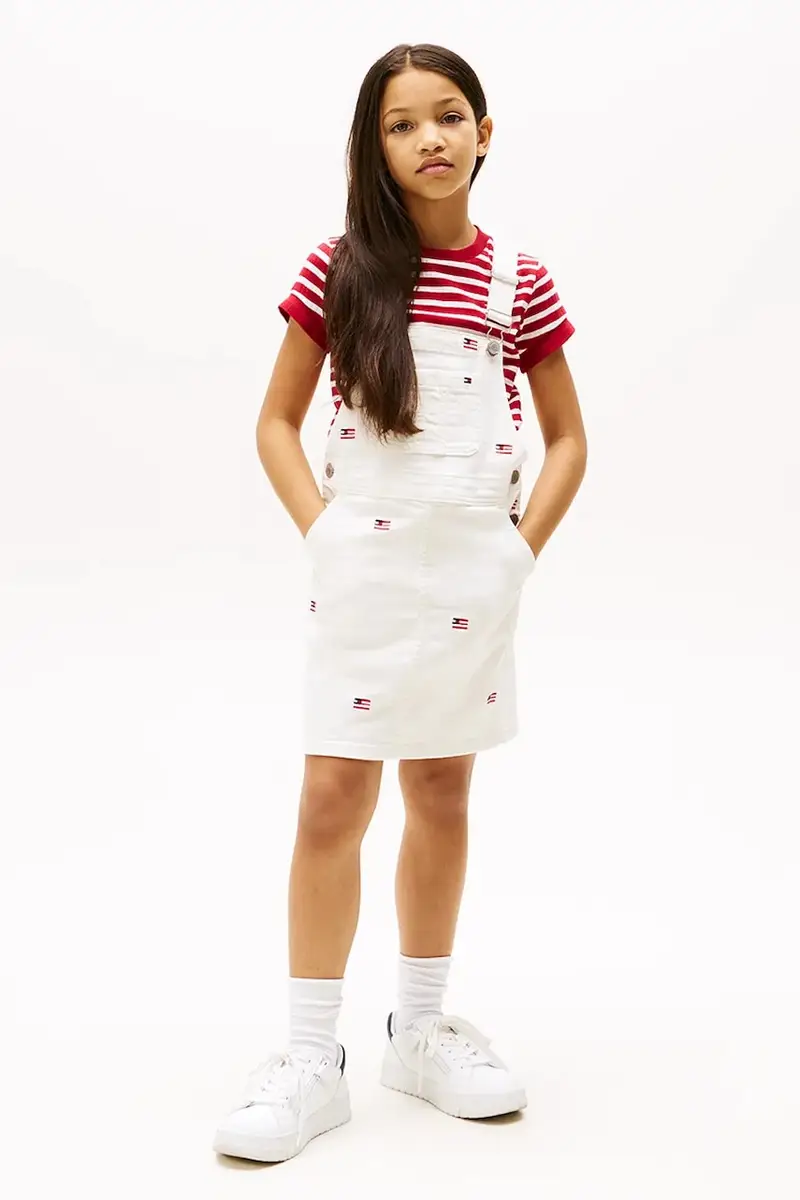 vestito di cotone bambina colore bianco KG0KG08490