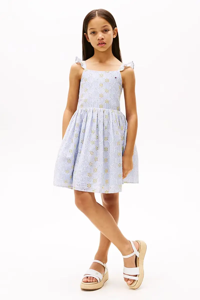 vestito di cotone bambina colore blu KG0KG08479