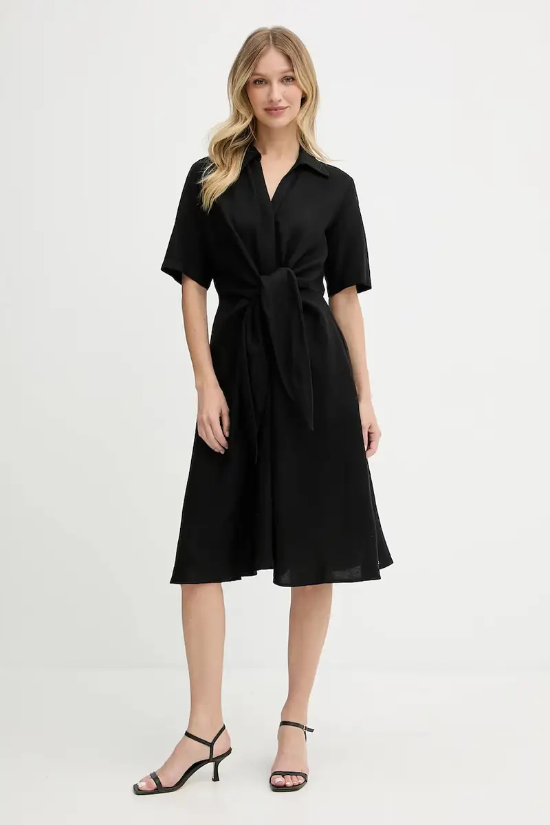 vestito di lino colore nero WW0WW45836