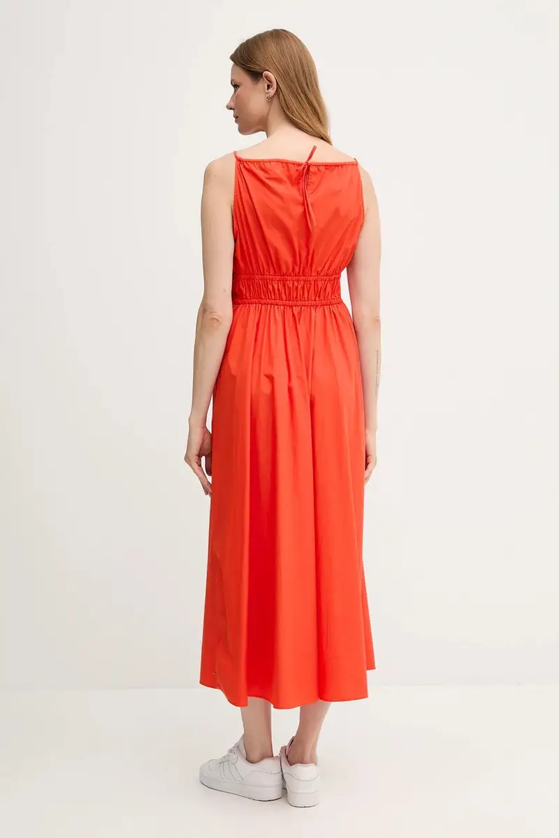 vestito in cotone colore arancione WW0WW45800 miniatura 2