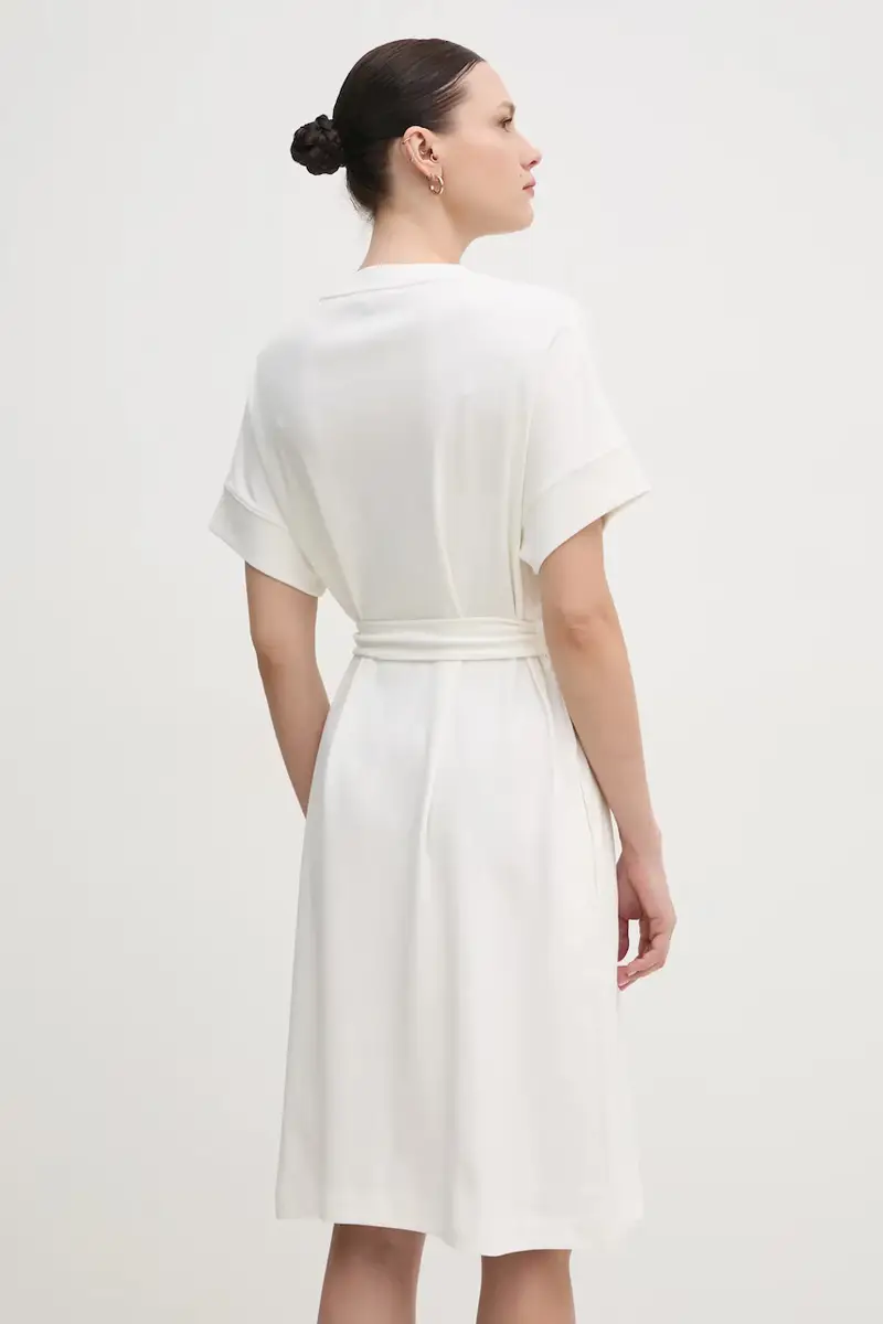 vestito in cotone colore bianco WW0WW45520 miniatura 3