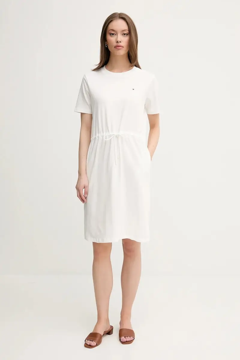 vestito in cotone colore bianco WW0WW45529