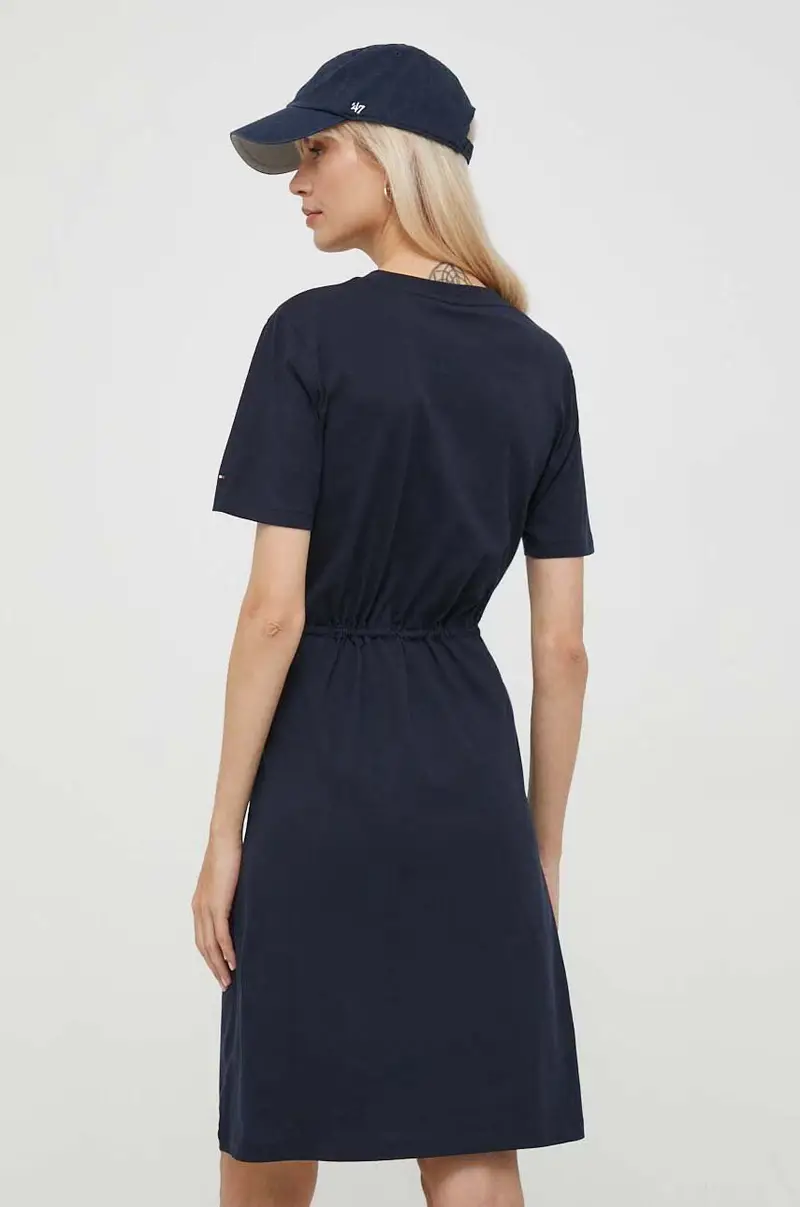 vestito in cotone colore blu navy miniatura 3