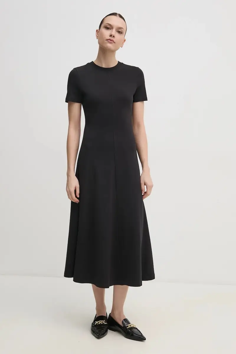 vestito in cotone colore nero WW0WW44547