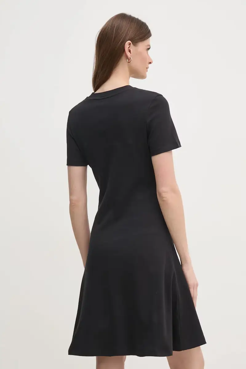 vestito in cotone colore nero WW0WW45521 miniatura 3