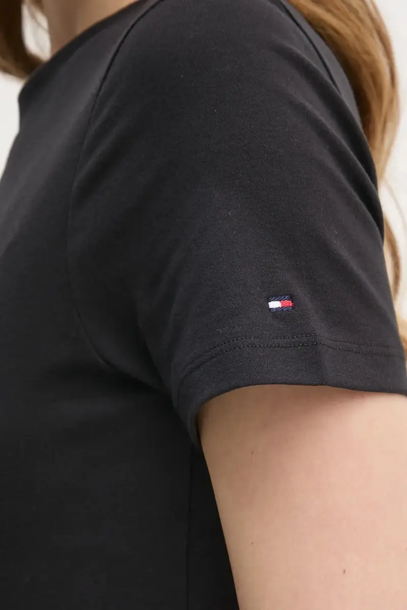 vestito in cotone colore nero WW0WW45521 miniatura 5