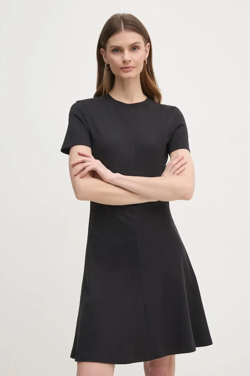 vestito in cotone colore nero WW0WW45521