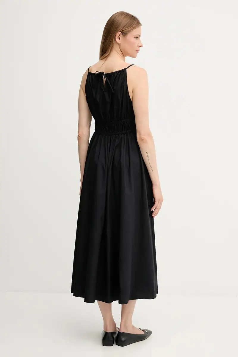 vestito in cotone colore nero WW0WW45800 miniatura 2