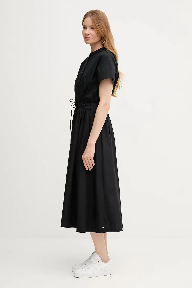 vestito in cotone colore nero WW0WW45835 miniatura 2