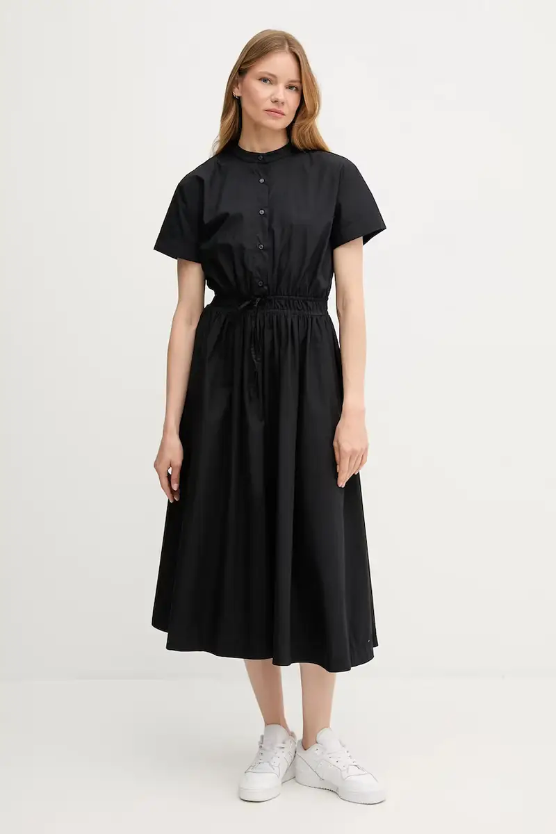 vestito in cotone colore nero WW0WW45835