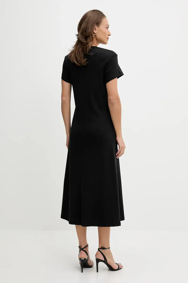 vestito in cotone colore nero WW0WW46710 miniatura 3