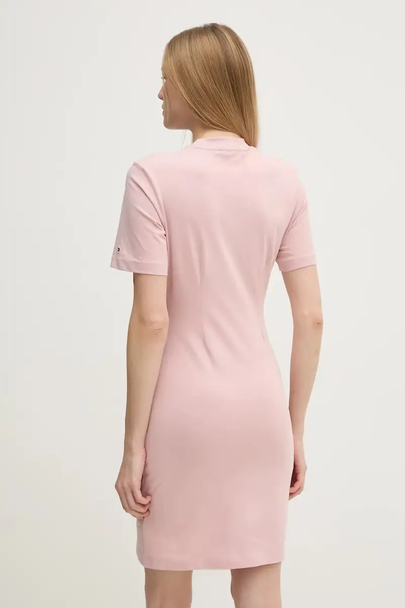 vestito in cotone colore rosa WW0WW43830 miniatura 3