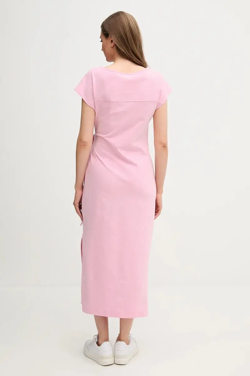 vestito in cotone colore rosa WW0WW45159 miniatura 3