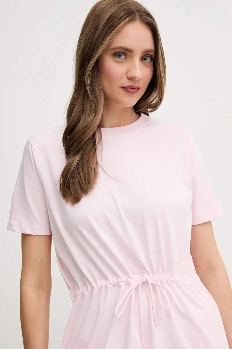 vestito in cotone colore rosa WW0WW45529 miniatura 4