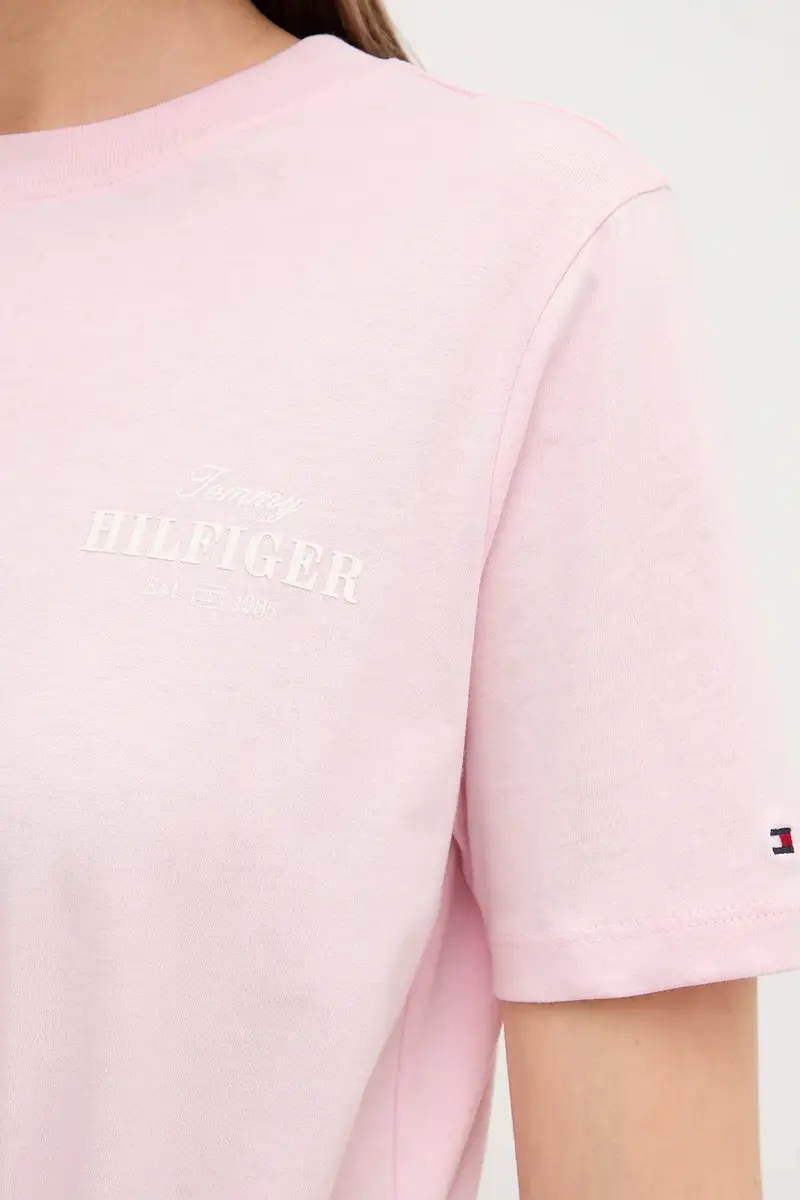 vestito in cotone colore rosa WW0WW45529 miniatura 5