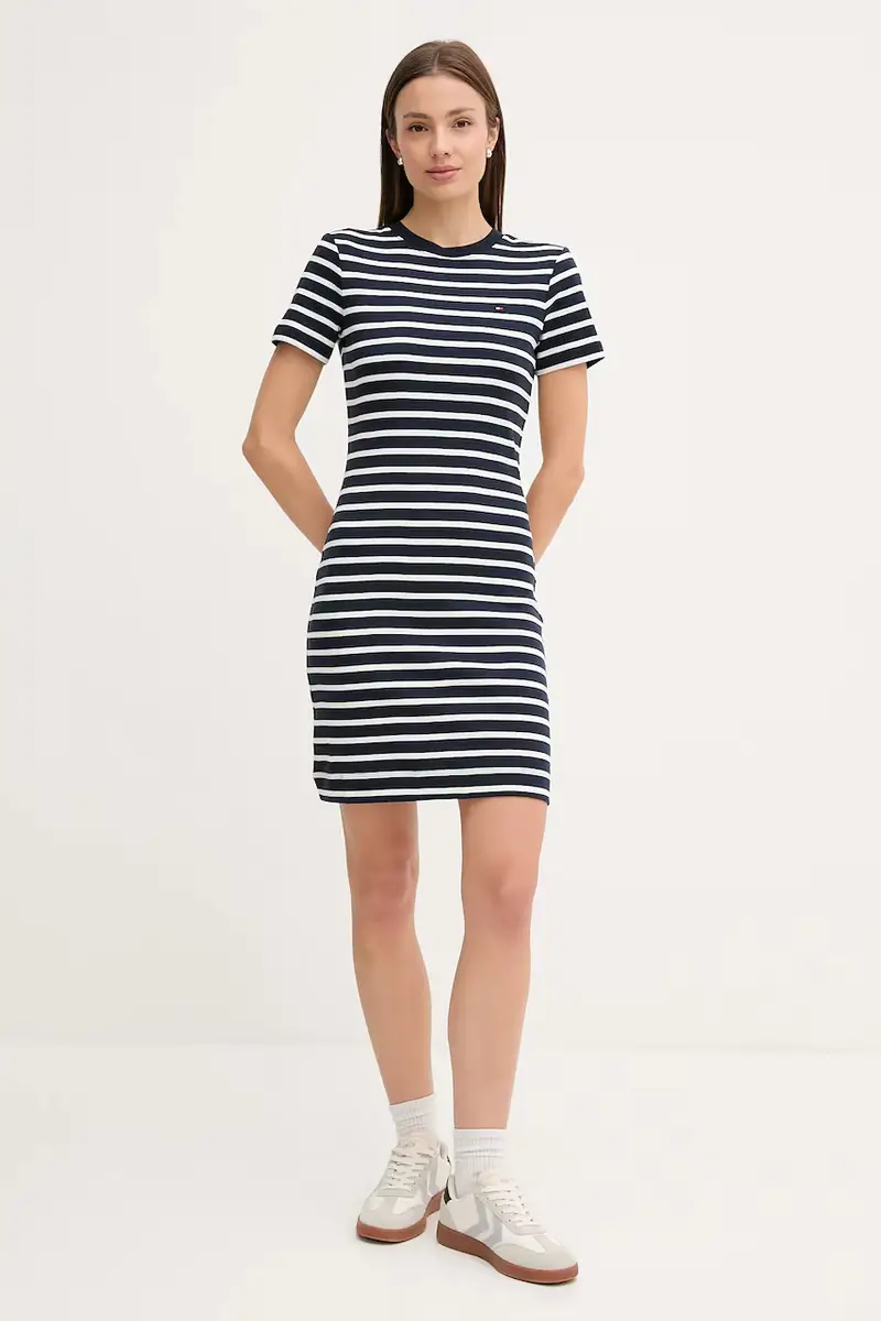 vestito in cotone colore rosso WW0WW42721 Blu navy miniatura 2