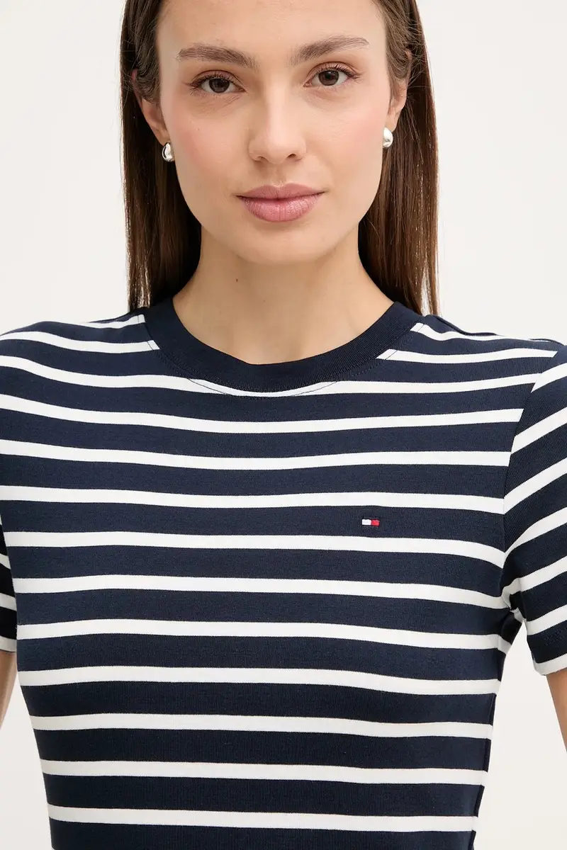 vestito in cotone colore rosso WW0WW42721 Blu navy miniatura 4