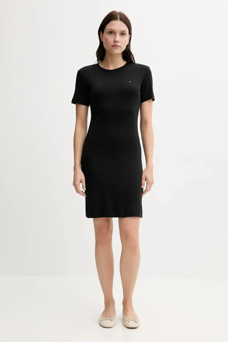 vestito in cotone colore rosso WW0WW42721 Nero miniatura 2