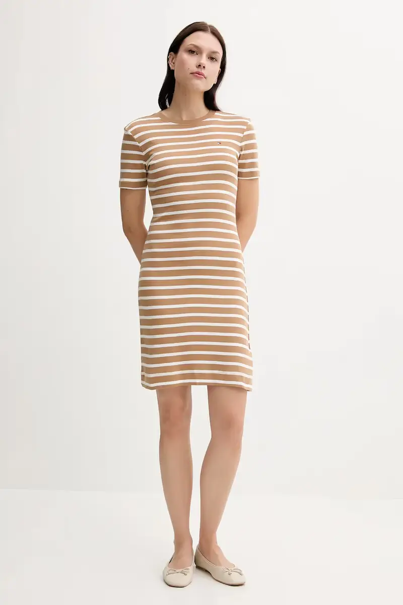 vestito in cotone colore rosso WW0WW42721 Verde miniatura 2