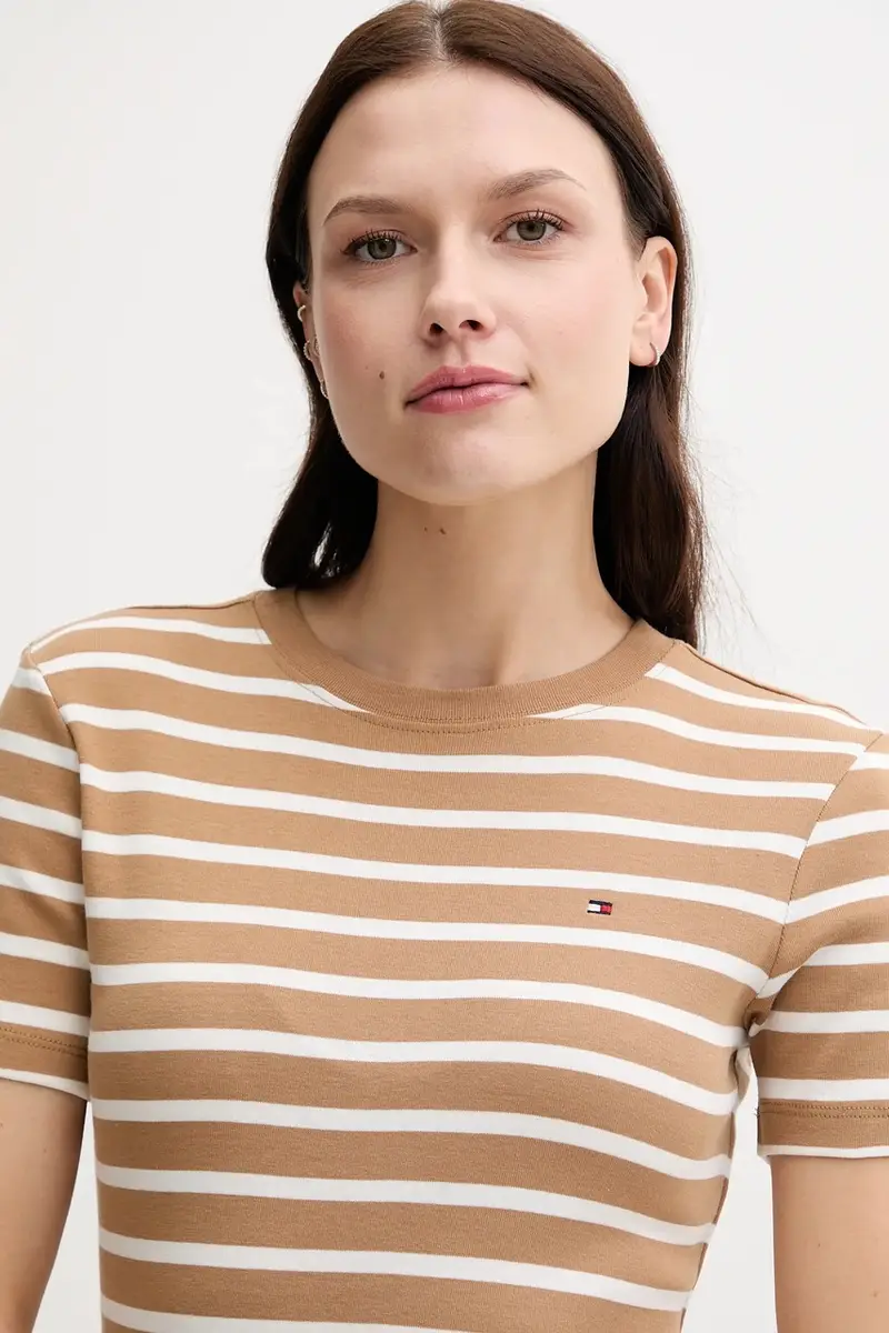 vestito in cotone colore rosso WW0WW42721 Verde miniatura 4