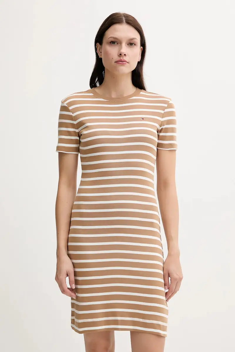 vestito in cotone colore rosso WW0WW42721 Verde