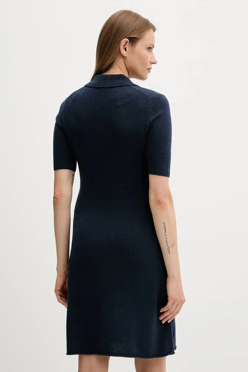 vestito in lana colore blu navy WW0WW46436 miniatura 3