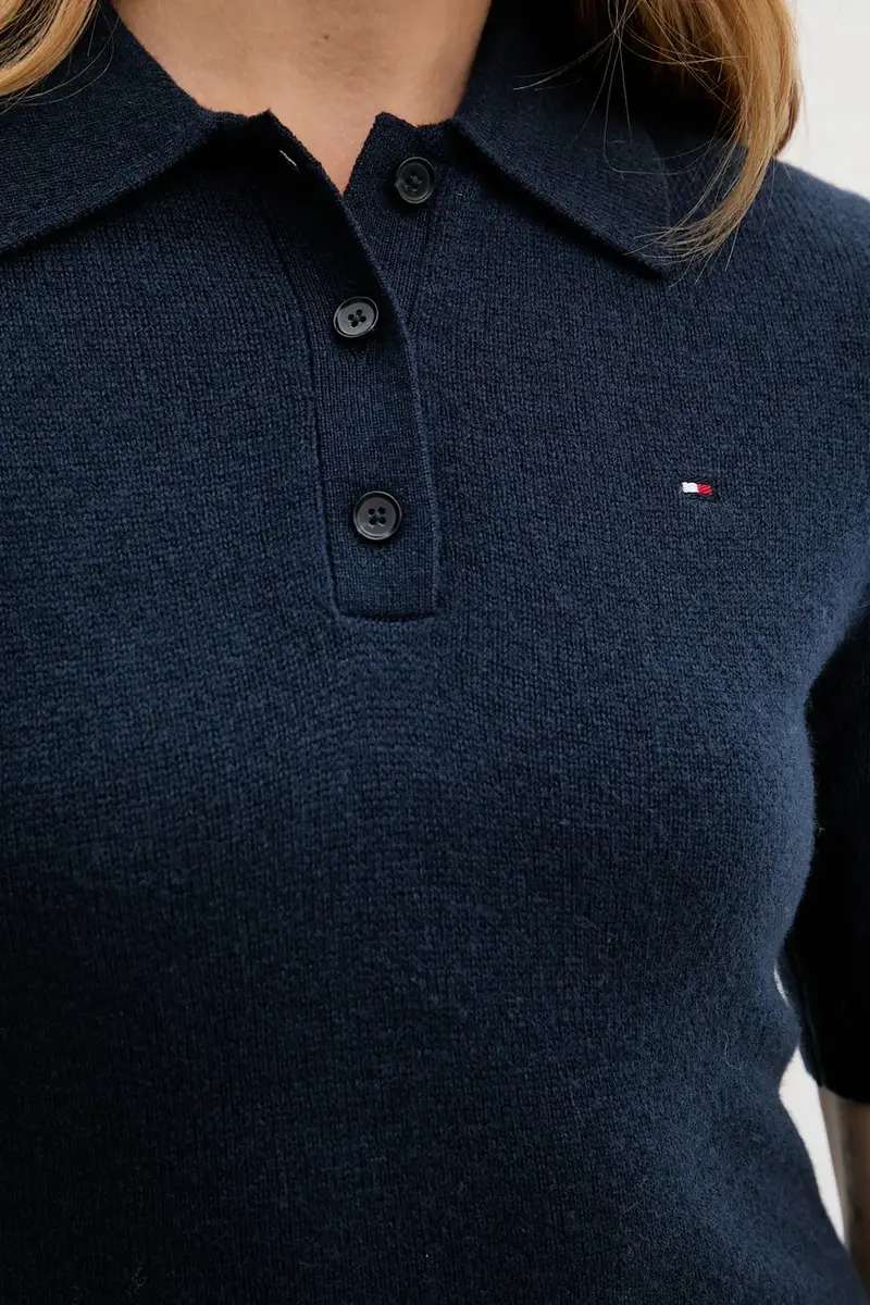 vestito in lana colore blu navy WW0WW46436 miniatura 5