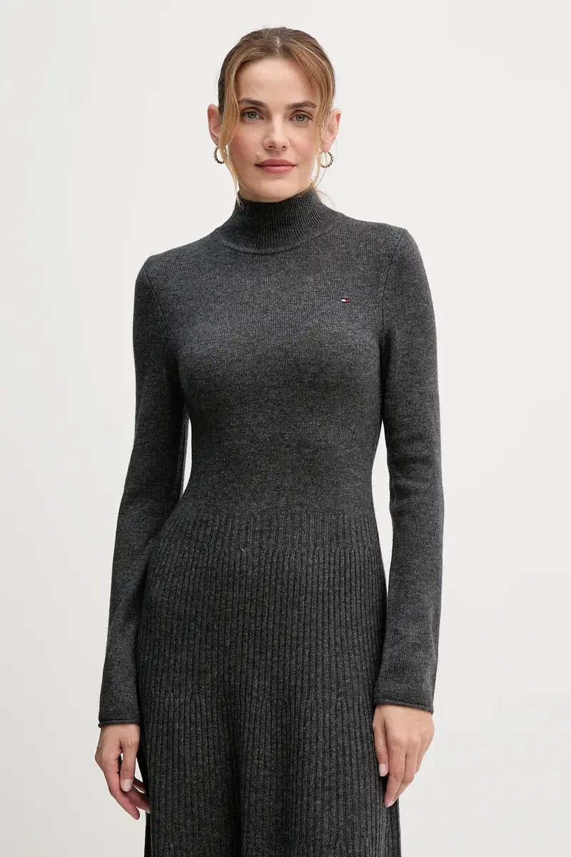 vestito in lana colore grigio WW0WW47303 miniatura 4