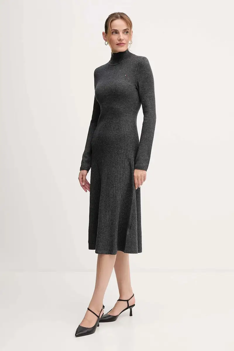 vestito in lana colore grigio WW0WW47303