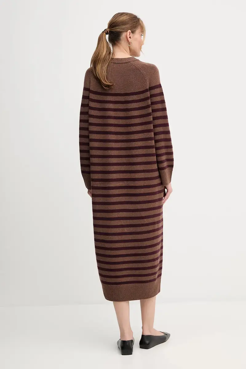 vestito in lana colore marrone WW0WW46761 miniatura 2