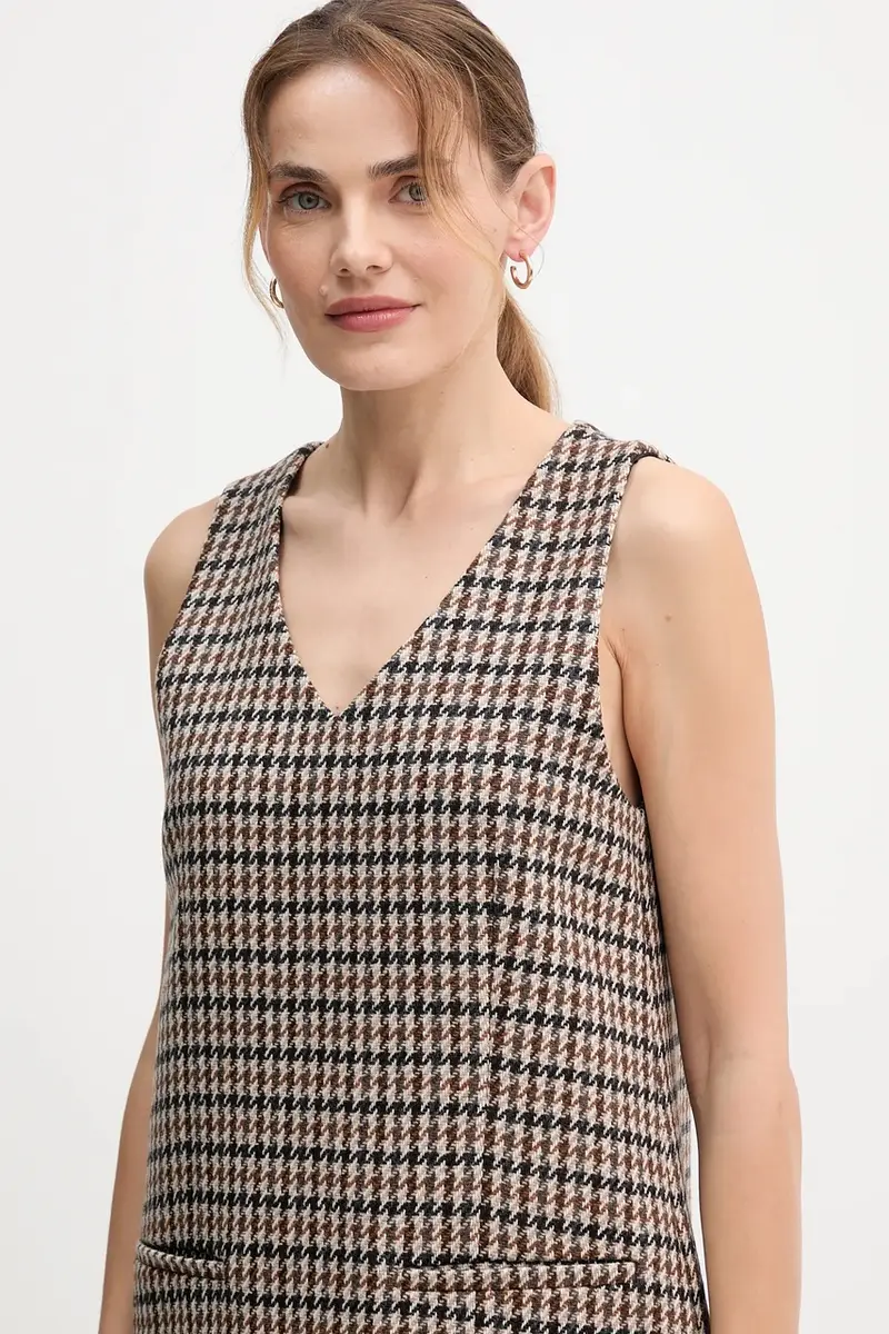 vestito in lana colore marrone WW0WW48267 miniatura 5