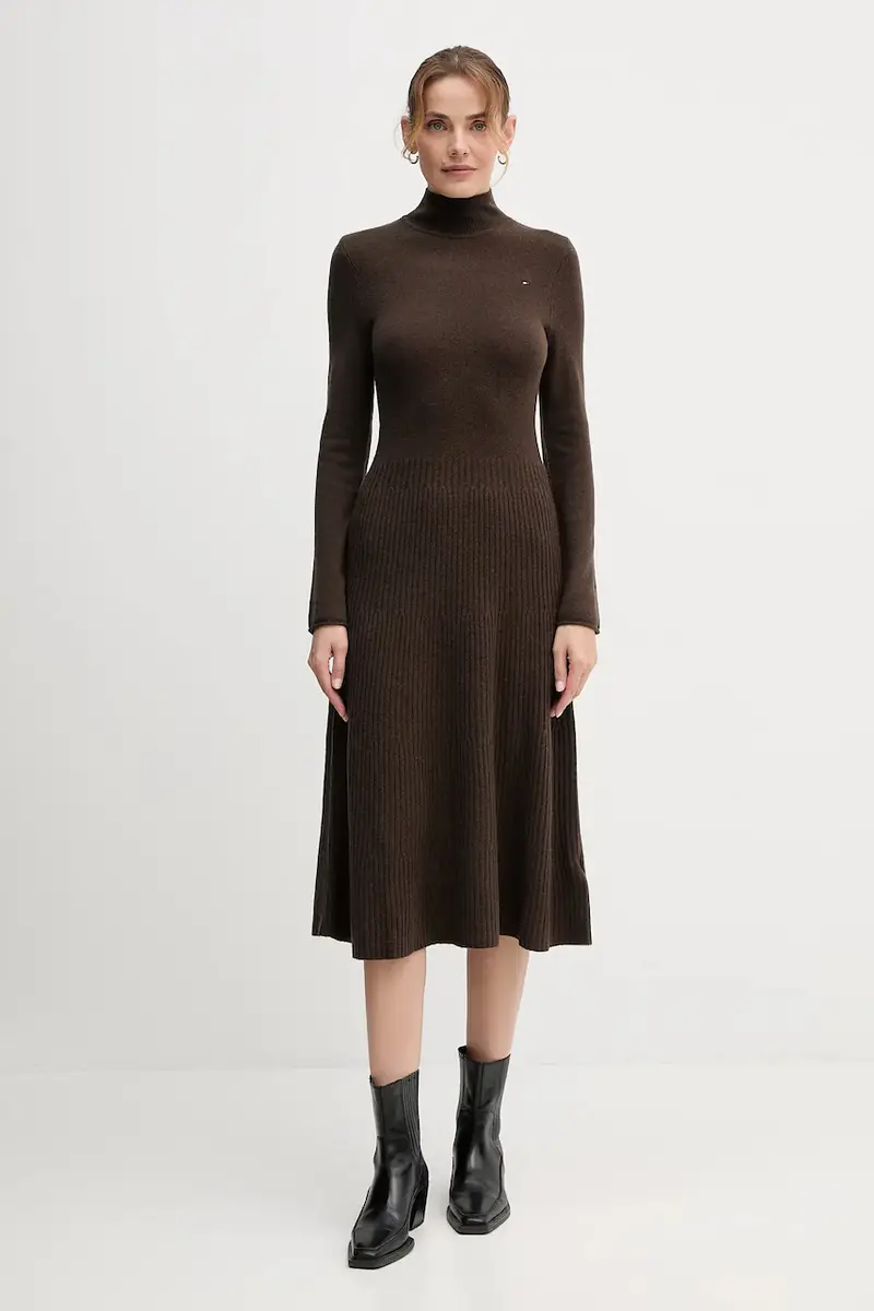 vestito in lana colore verde WW0WW47303