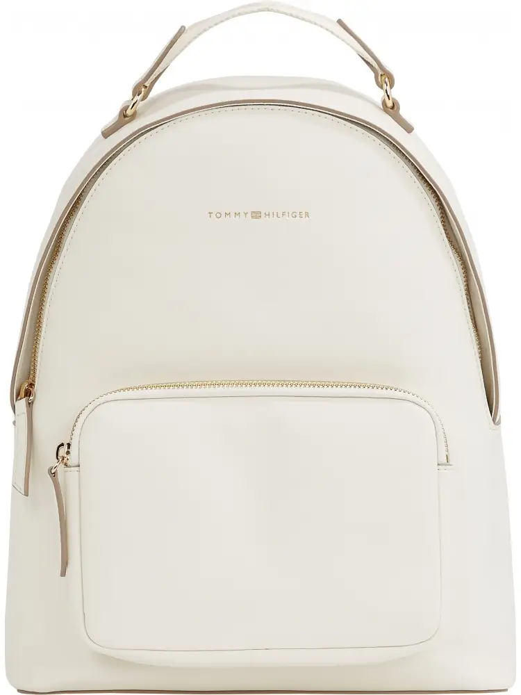 zaino beige donna in ecopelle mini logo lettering