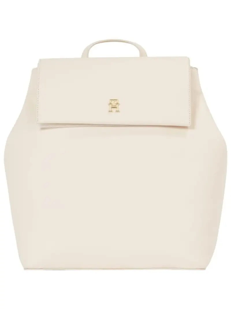 Tommy Hilfiger zaino ecru donna in ecopelle mini logo in metallo