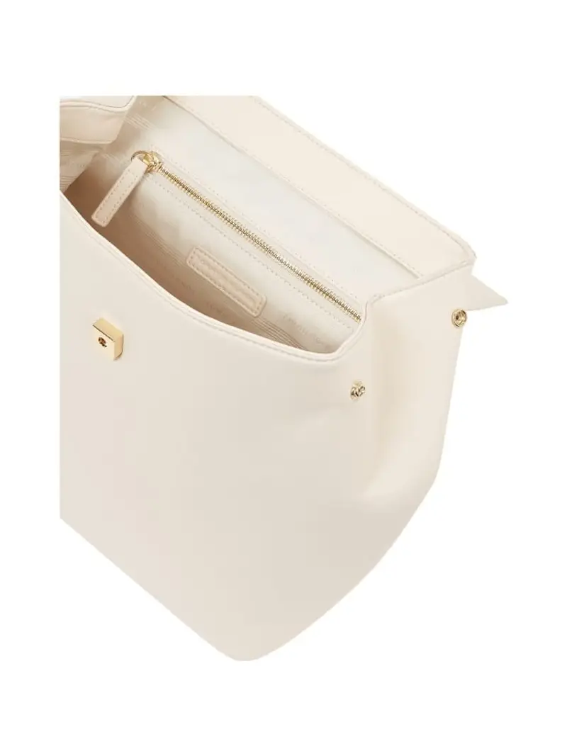 Tommy Hilfiger zaino ecru donna in ecopelle mini logo in metallo miniatura 2