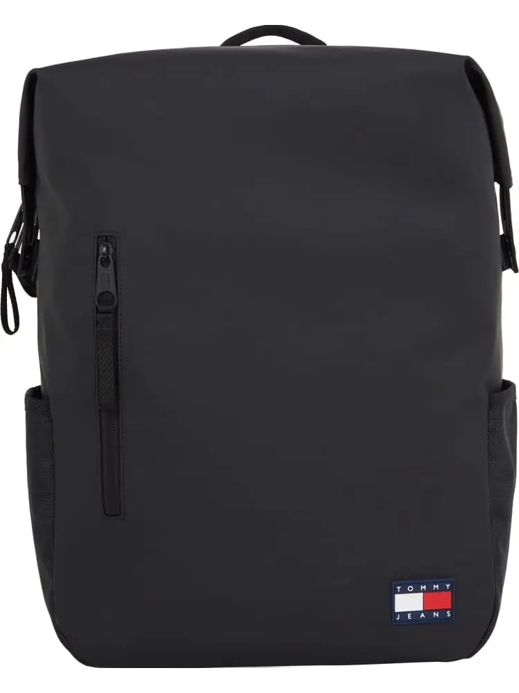 zaino elevated in tessuto nero con logo gommato