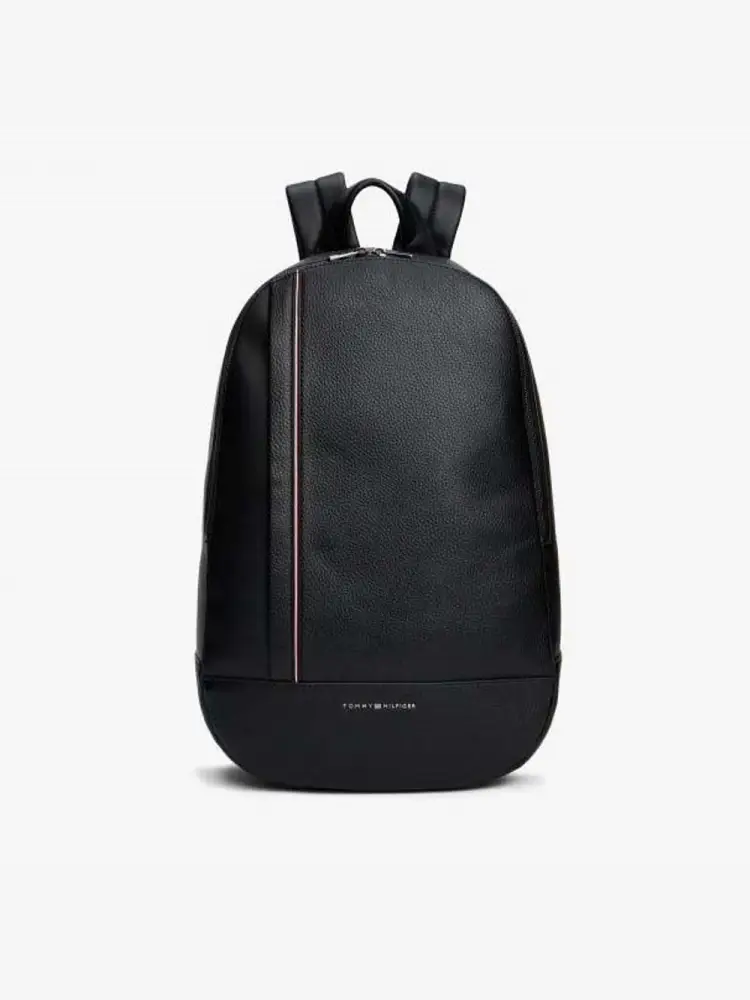 zaino nero uomo in ecopelle mini logo lettering