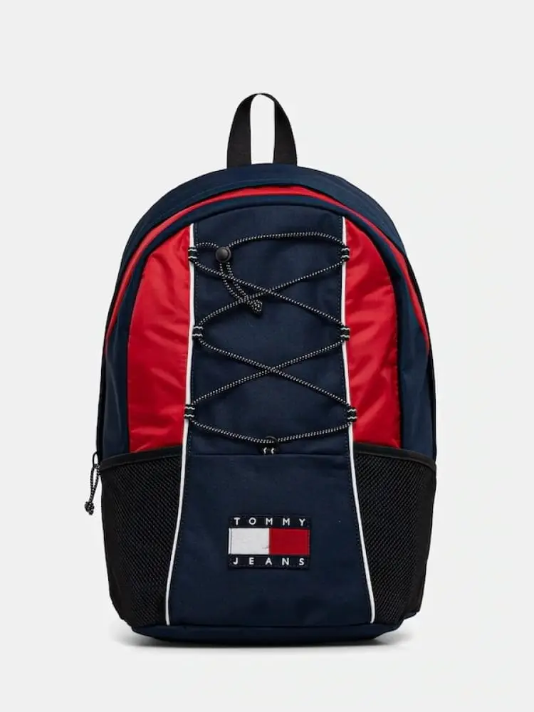 zaino uomo archive blu con cinghie elastiche e tasche laterali