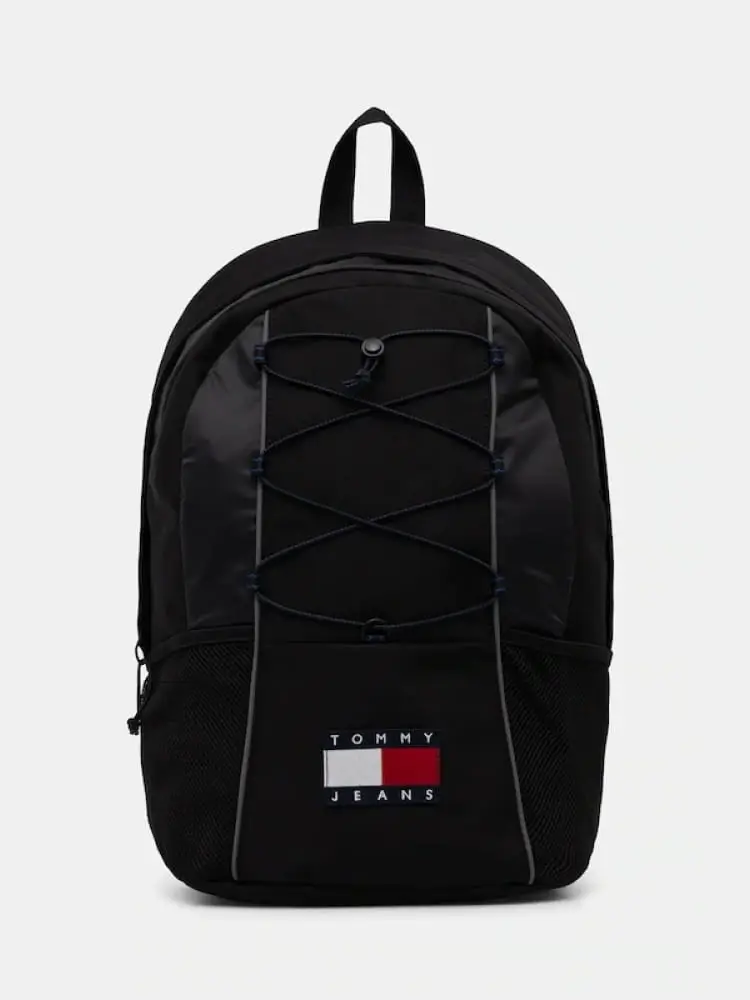 zaino uomo archive nero con cinghie elastiche e tasche laterali