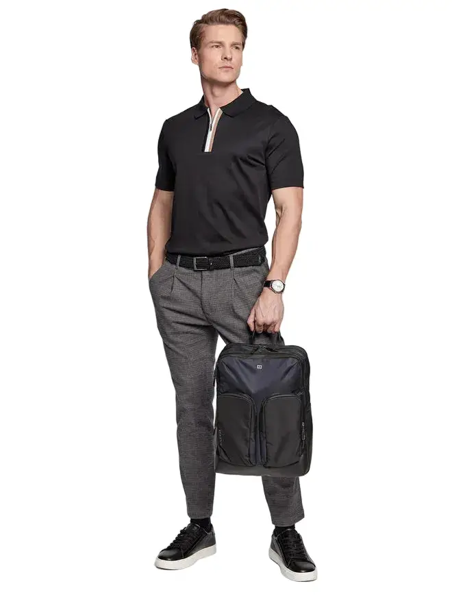 Zaino Uomo Blu Idrorepellente Porta Computer Logo miniatura 2