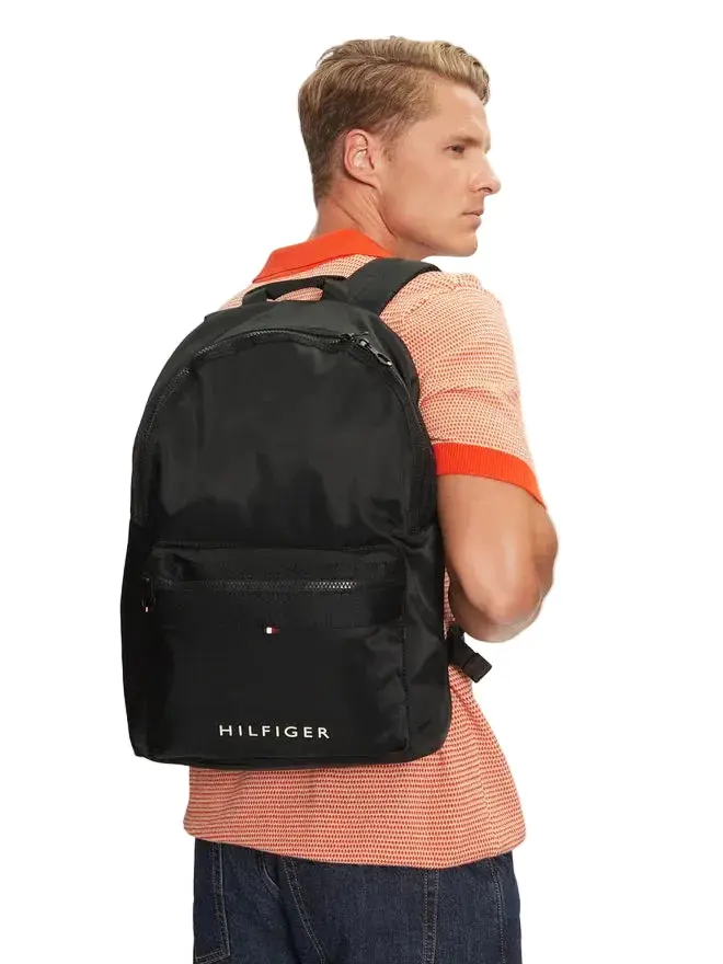 Zaino Uomo Nero Spalline Regolabili Logo miniatura 2