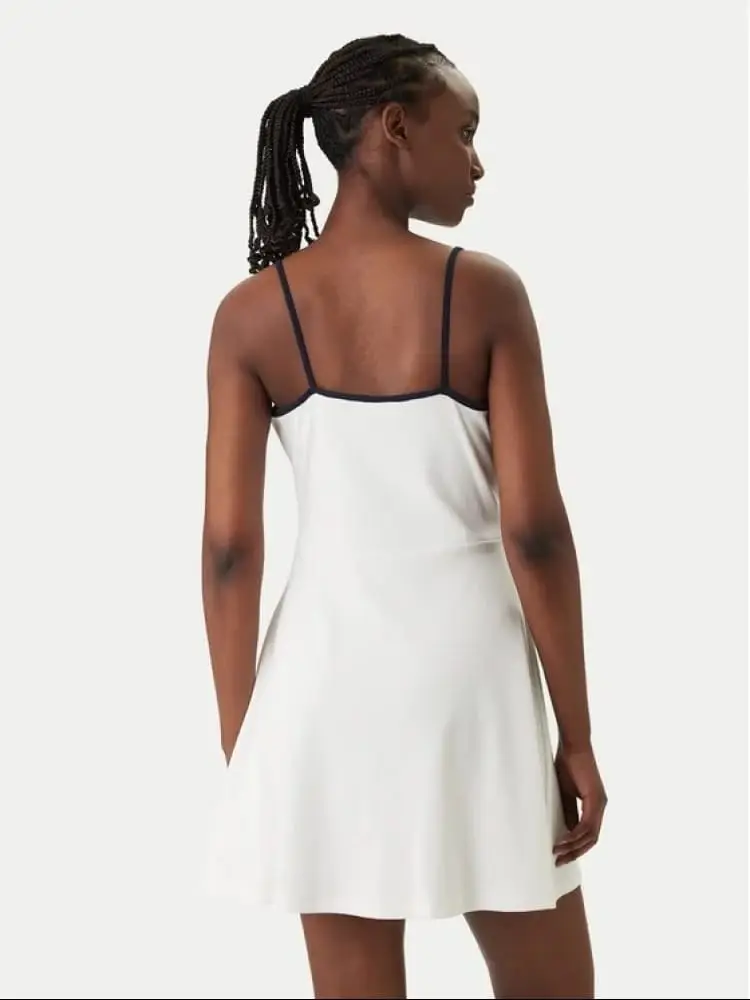 abito bianco donna mini logo sul petto miniatura 2