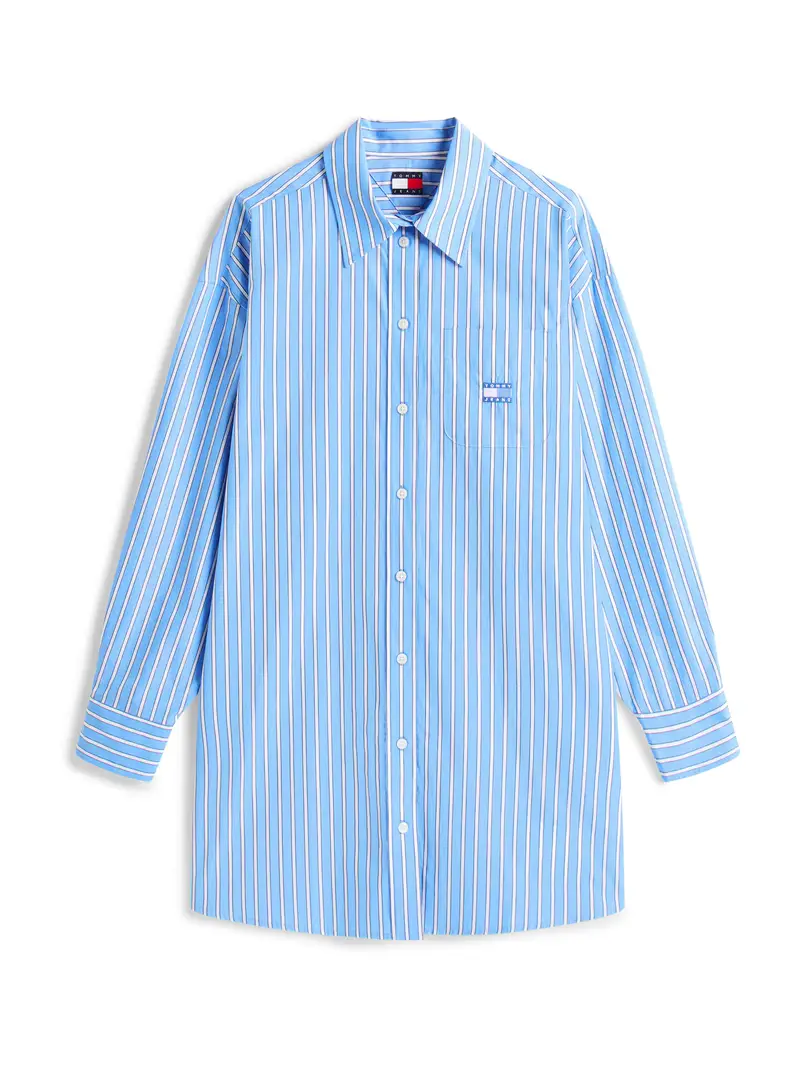 Abito camicia blu / bianco