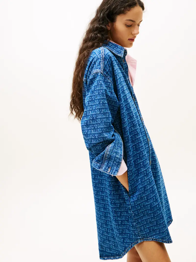 Abito camicia blu / blu denim miniatura 3