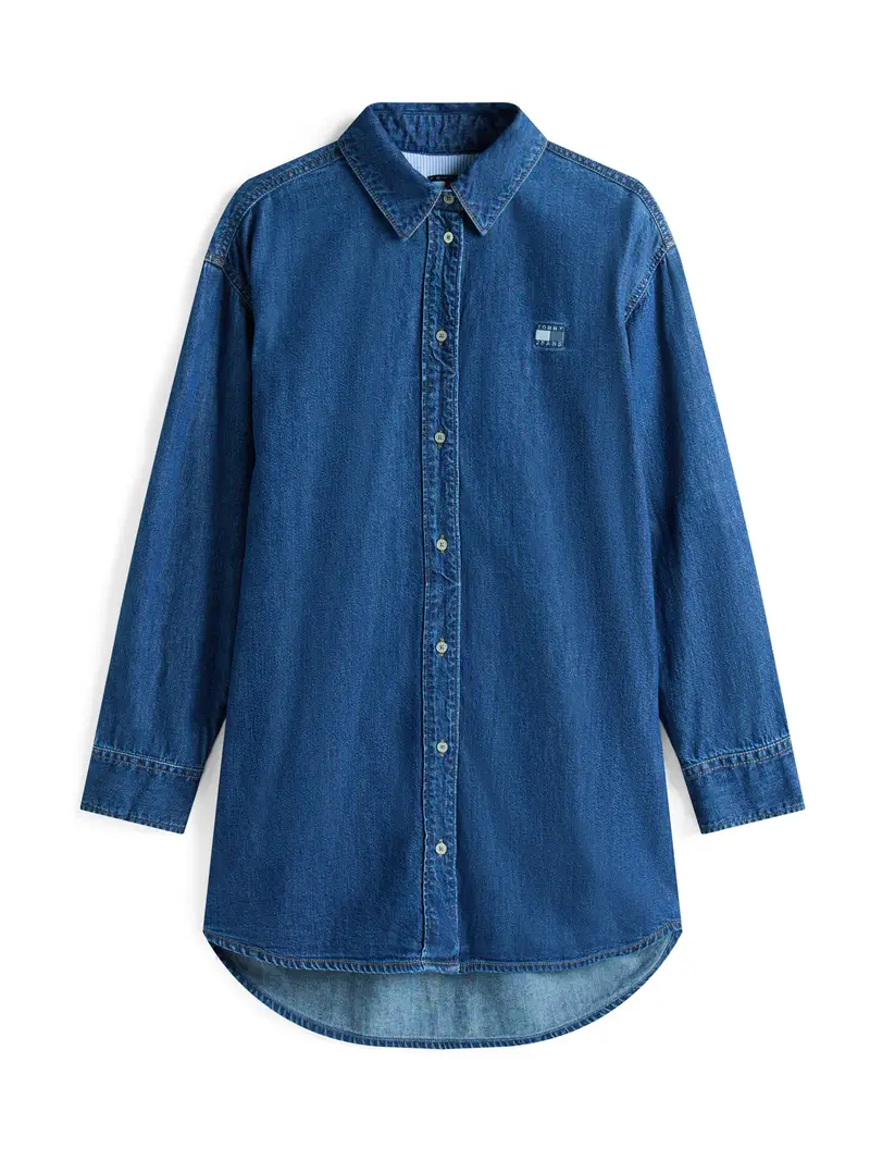 Abito camicia blu denim