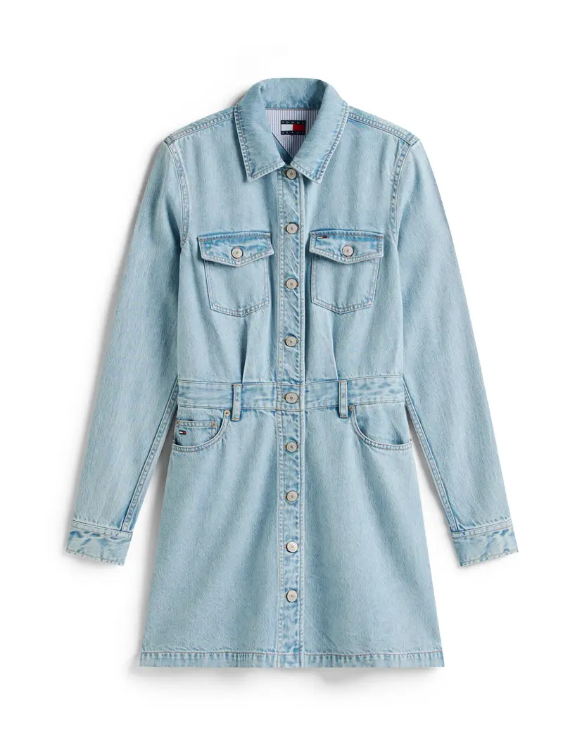 Abito camicia blu denim