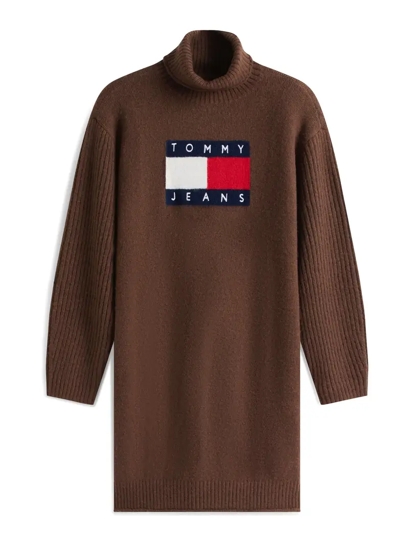 Abito in maglia marino / marrone / rosso / bianco